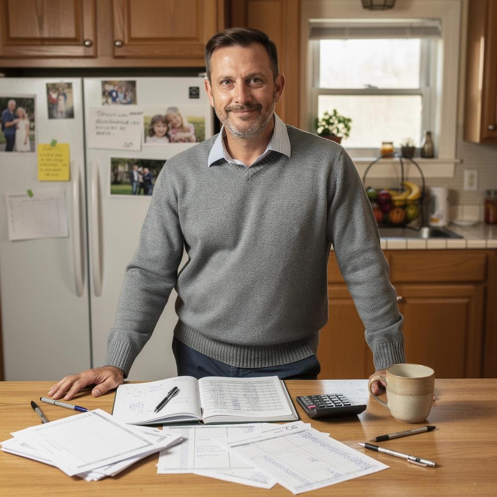 Családi pénzügyi táblázat, amely a hónap végi költségvetési összegzést mutatja be.